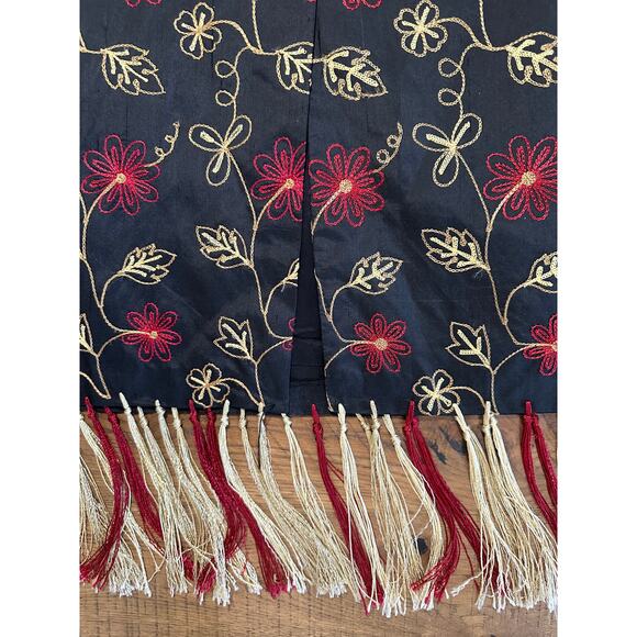 Silkland Silk Skirt with Floral Designs and Tassles - Picture 8 of 8